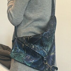 Handmade boho festival art leather bag